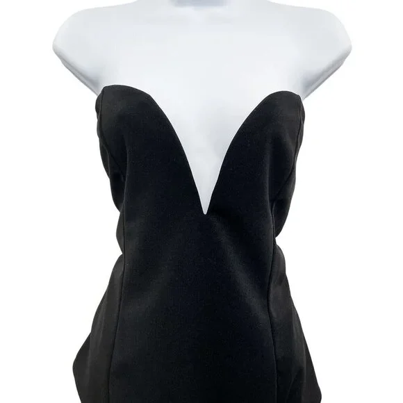 NEW Strapless Plunging Sweetheart Neckline Boned Corset Bodysuit Black 2X XXL - Picture 6 of 9